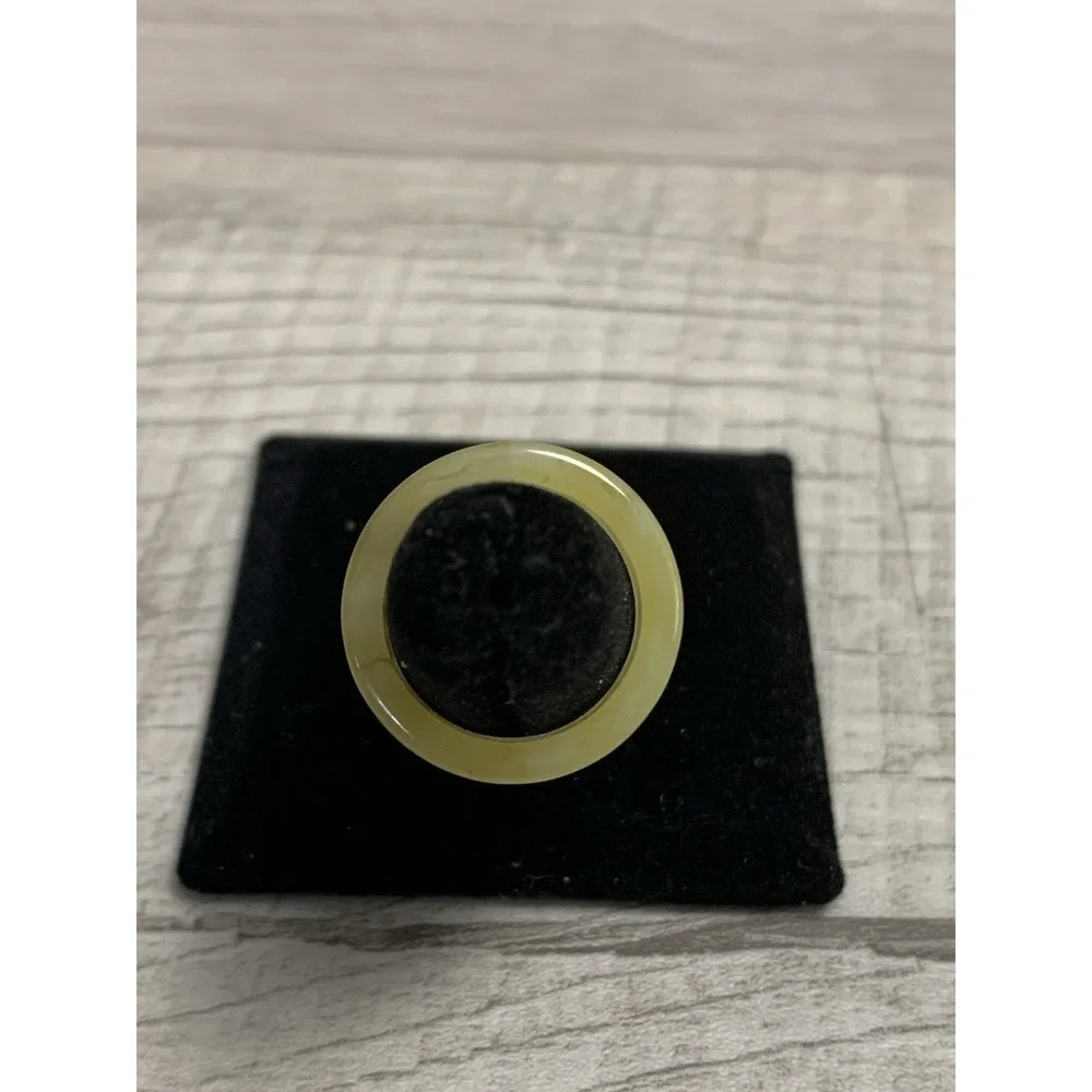 Colorful Acrylic Ring - Transparent Resin Wide Band Round Ring Cream
